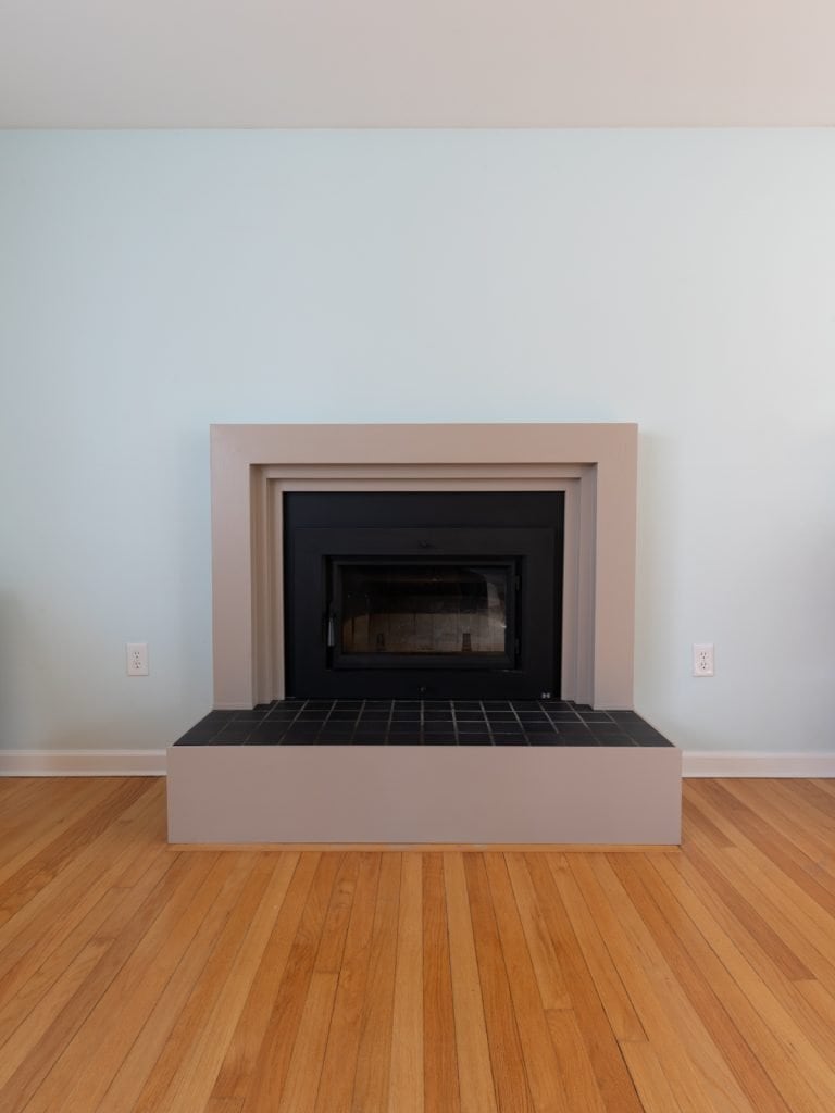 Rental friendly fireplace makeover